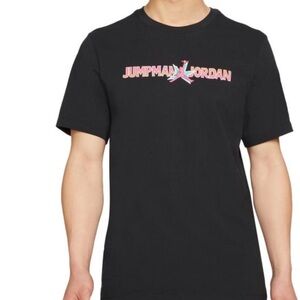 Jordan Black T-Shirt with Pink Logo Men’s Large